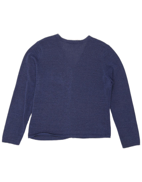 Marks & Spencer Dame Crop Cardigan Sweater UK 14 Large Navy Blue