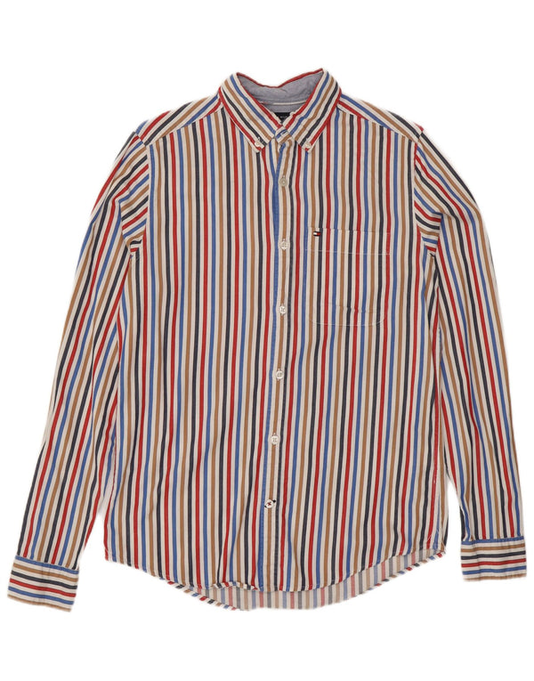 Tommy Hilfiger Herre Slim Fit skjorte XS Flerfarvet stribet bomuld