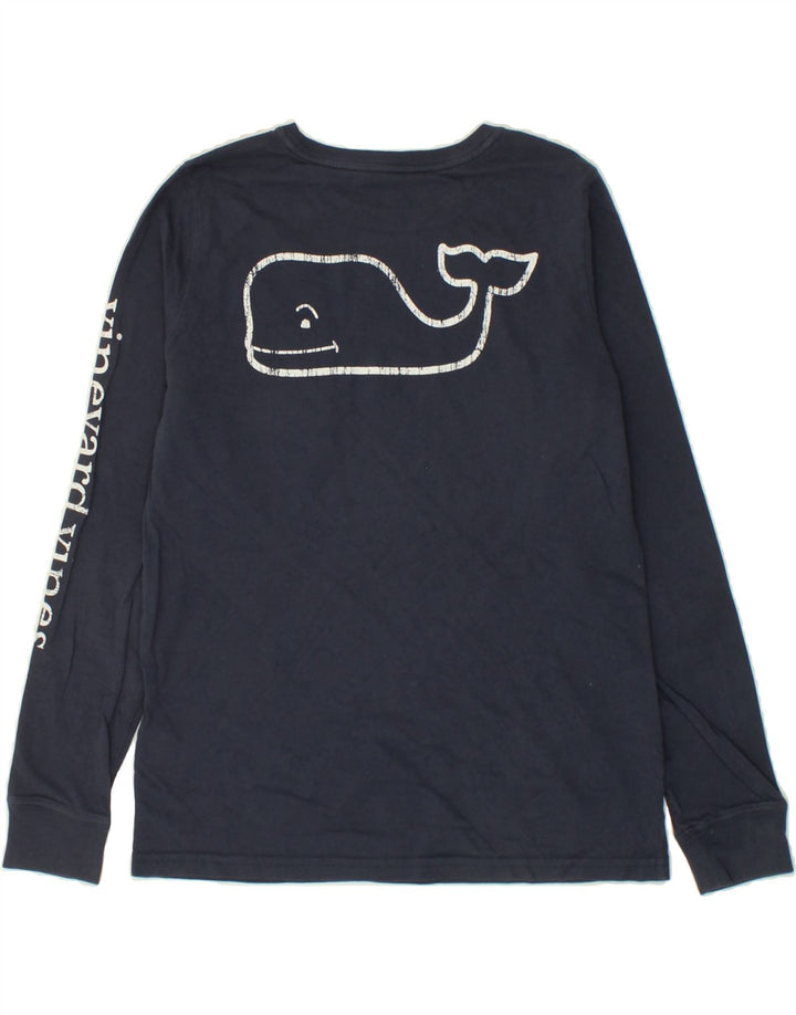 VINEYARD VINES Mens Graphic Top Long Sleeve 2XS Navy Blue Cotton Vintage Vineyard Vines and Second-Hand Vineyard Vines from Messina Hembry 