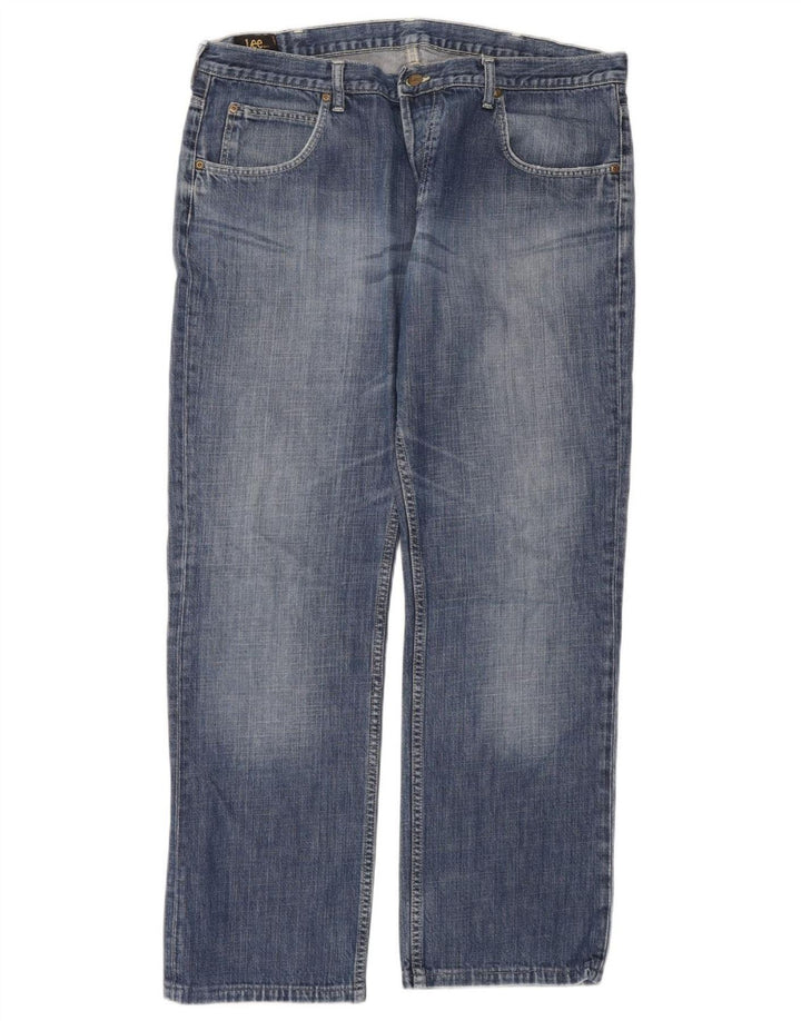 Lee Herre Freeburn Straight Jeans W40 L32 Blå Bomuld
