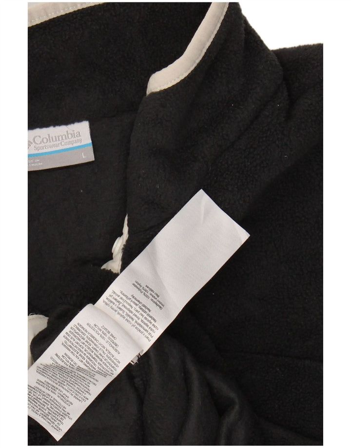 COLUMBIA Womens Button Neck Fleece Jumper UK 16 Large Grey Polyester