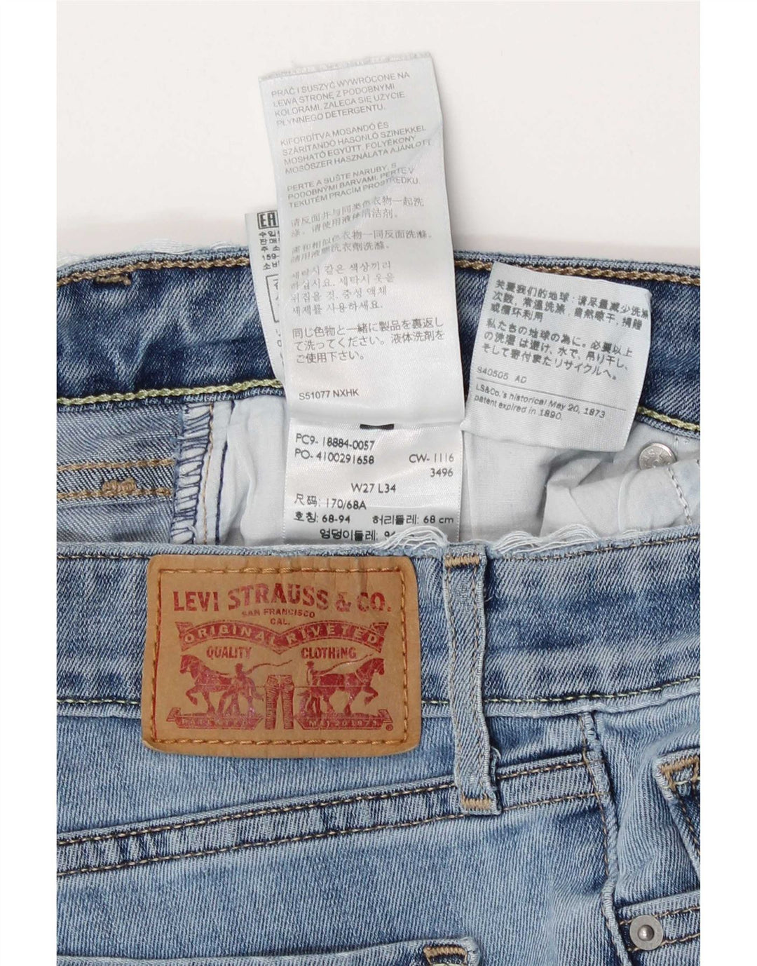 Levi's Dame 712 Slim Jeans W27 L34 Blå Bomuld