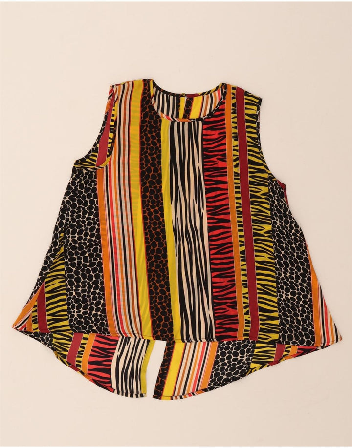 VINTAGE Womens Sleeveless Blouse Top UK 10 Small Multicoloured Patchwork Vintage Vintage and Second-Hand Vintage from Messina Hembry 