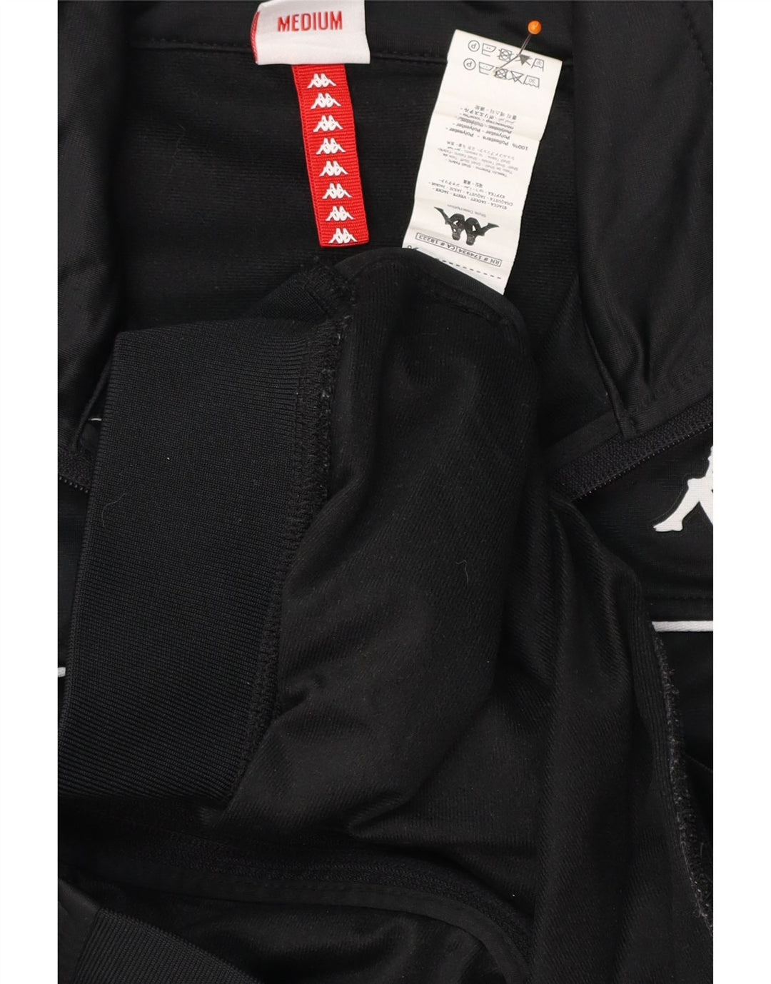 KAPPA Grafisk træningsdragt topjakke til kvinder UK 14 Medium Sort Colourblock