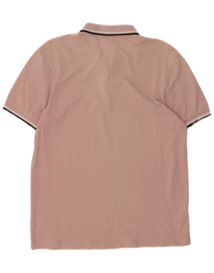 Fred Perry herre poloshirt stor pink stribet bomuld