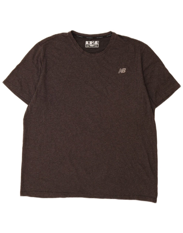 New Balance Herre T-Shirt Top 2XL Sort Bomuld