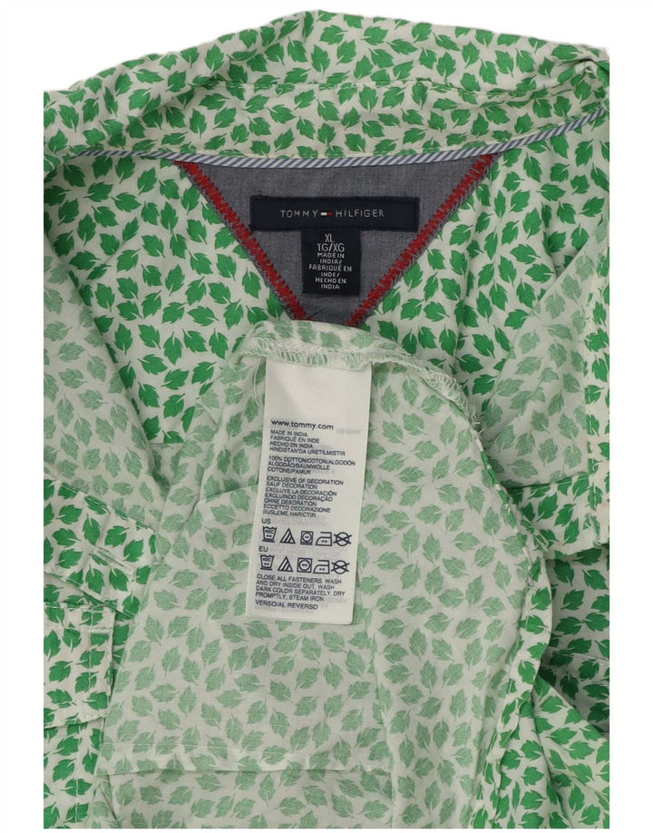 TOMMY HILFIGER Womens Big & Tall Abstract Pattern Shirt UK 18 XL Green