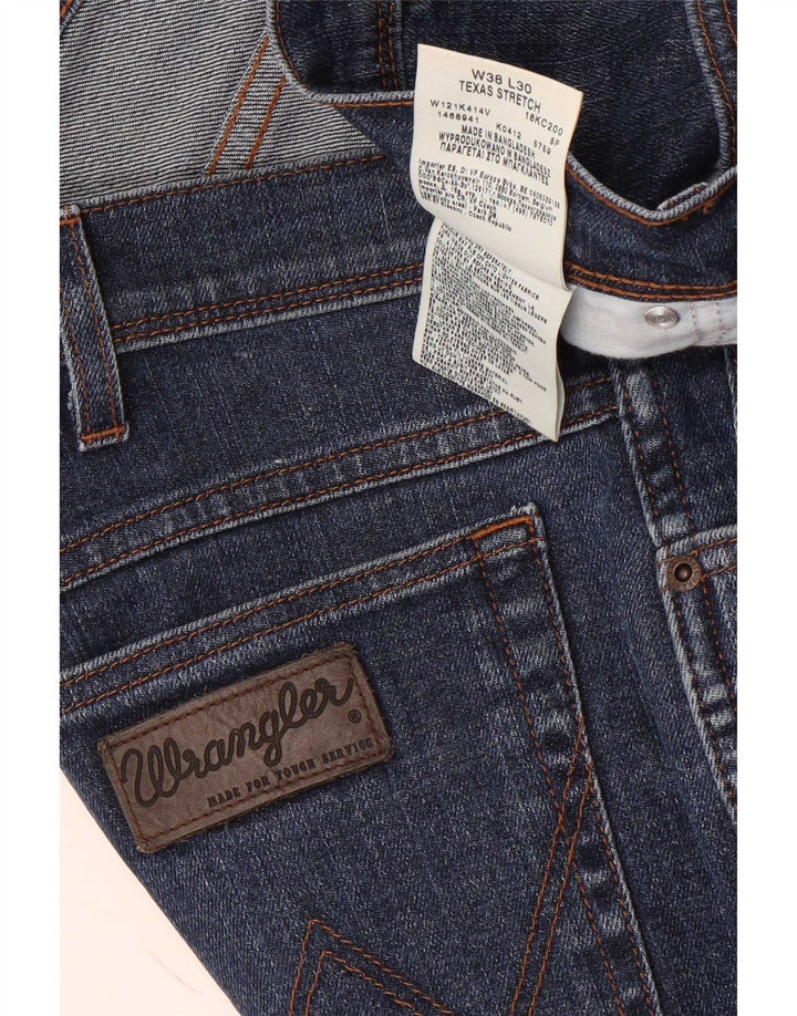 Wrangler Herre Texas Stretch Straight Jeans W38 L30 Blå Bomuld