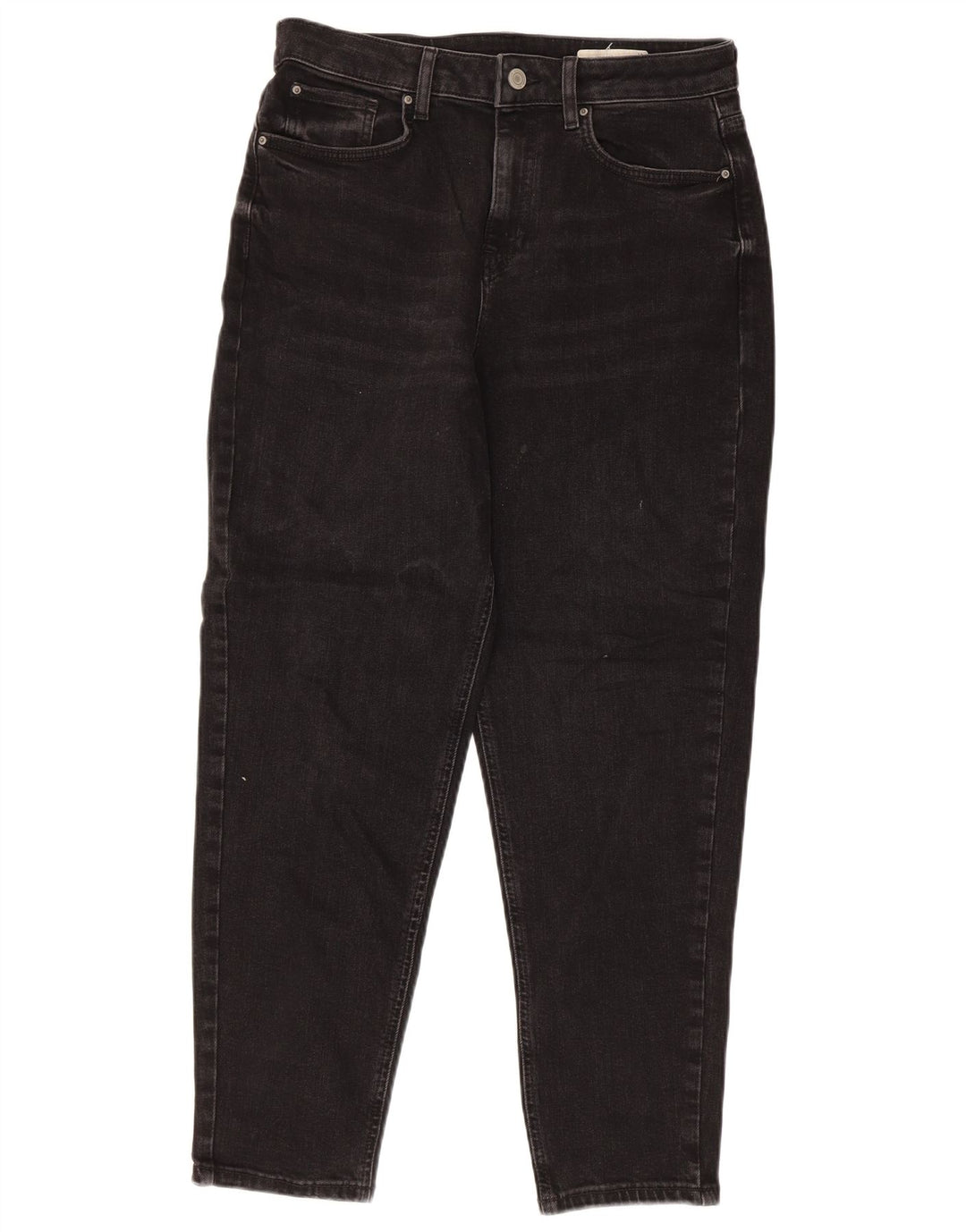 Marks & Spencer Dame Mom Tapered Jeans UK 12 Medium W30 L27 Black