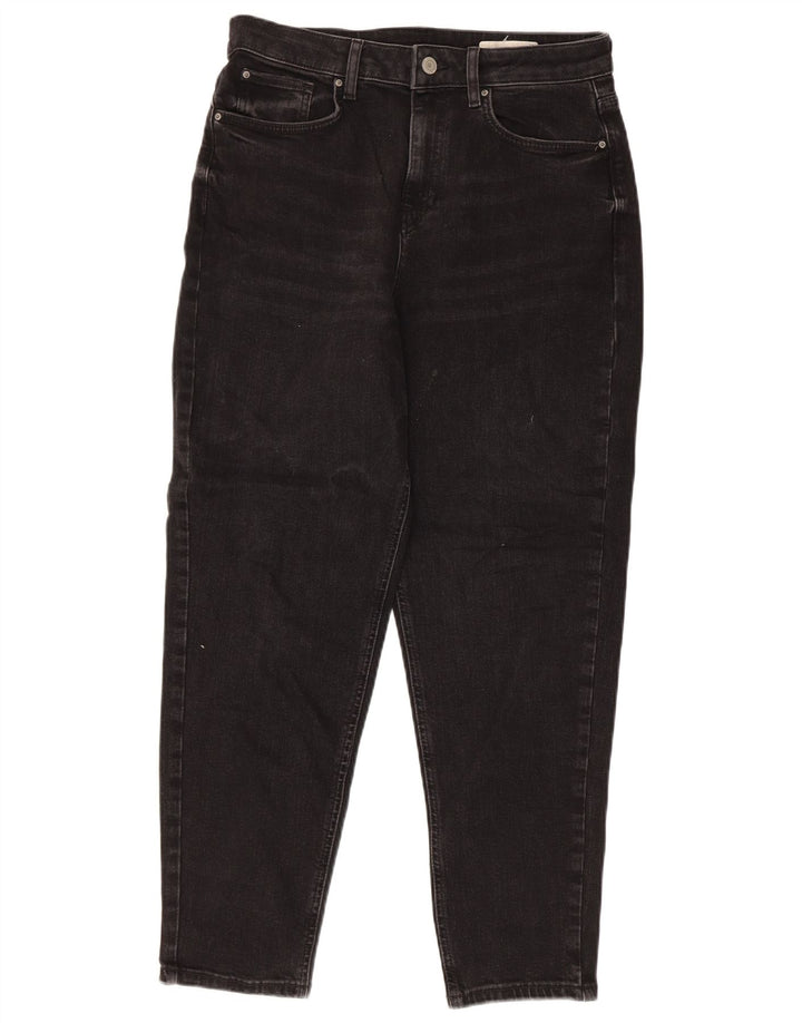 Marks & Spencer Dame Mom Tapered Jeans UK 12 Medium W30 L27 Black