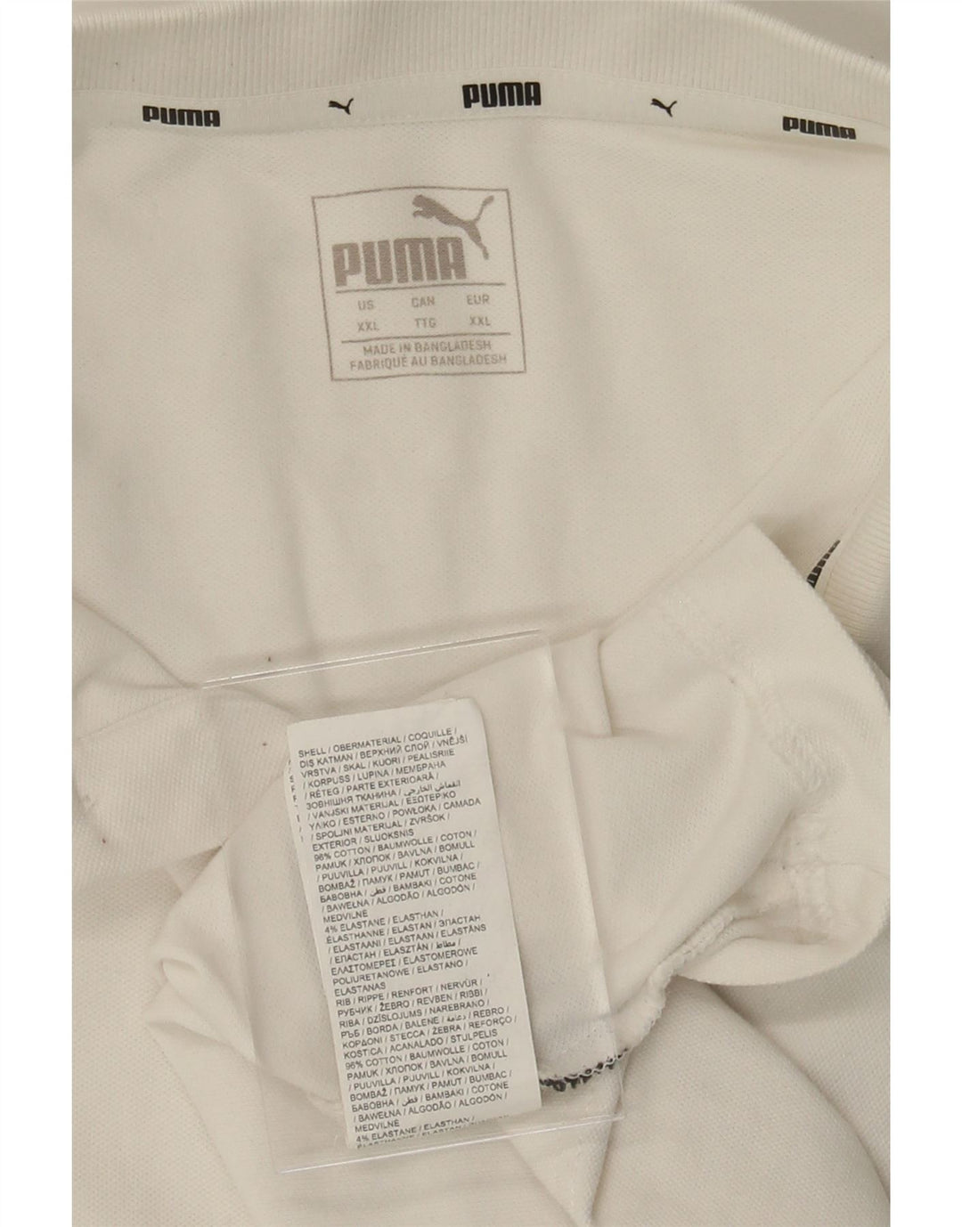 PUMA Mens Polo Shirt 2XL White Cotton Vintage Puma and Second-Hand Puma from Messina Hembry 