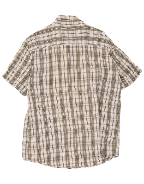Wrangler kortærmet herreskjorte med normal pasform 2XL grøn plaid bomuld