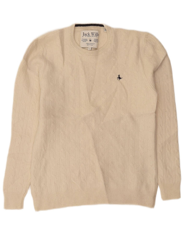 Jack Wills Dame sweater med rund hals DK 18 XL Off White Uld