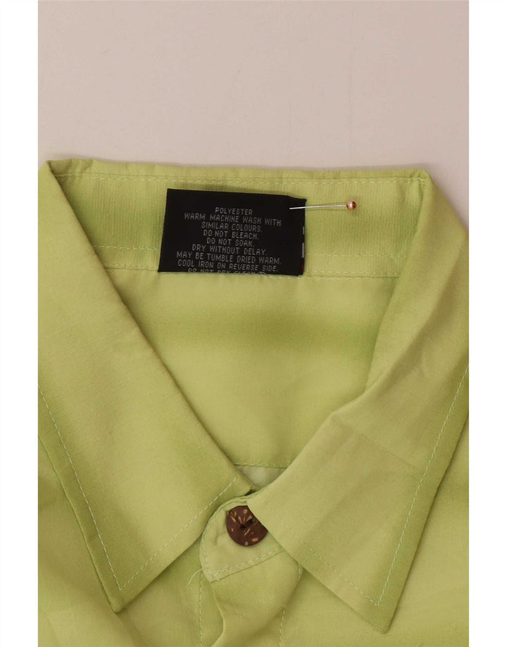 Lowes Herre grafisk kortærmet skjorte stor grøn polyester hawaiiansk