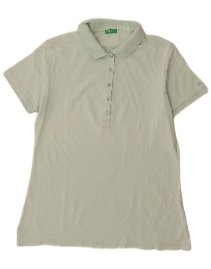 Benetton Dame Polo Shirt UK 14 Medium Green