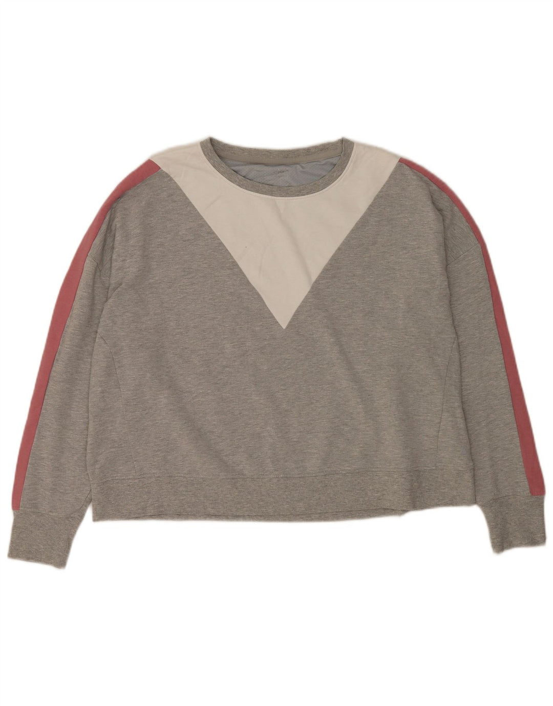 Marks & Spencer Womens Crop Sweatshirt Jumper UK 20 2XL Grå Colourblock