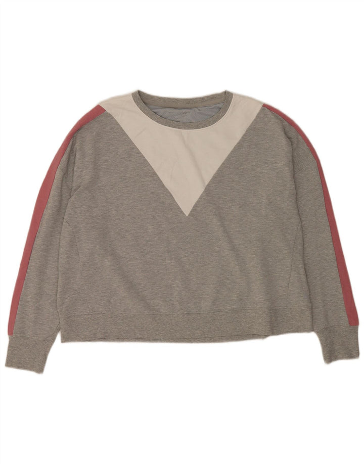 Marks & Spencer Womens Crop Sweatshirt Jumper UK 20 2XL Grå Colourblock
