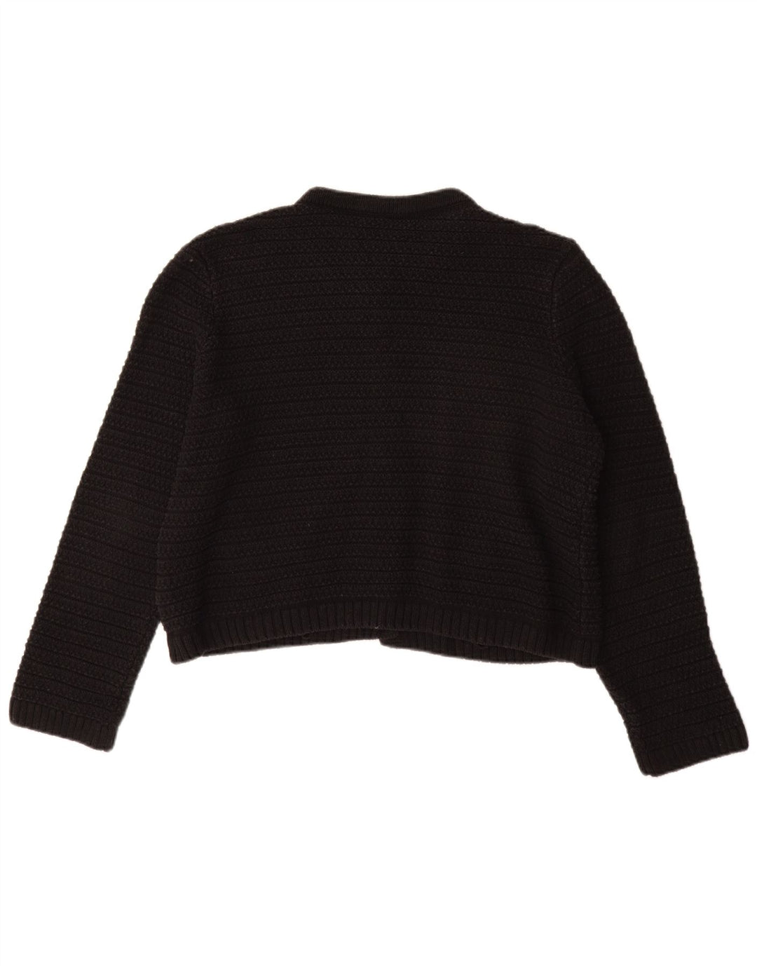 Marks & Spencer Dame Cardigan Sweater UK 14 Medium Sort Bomuld
