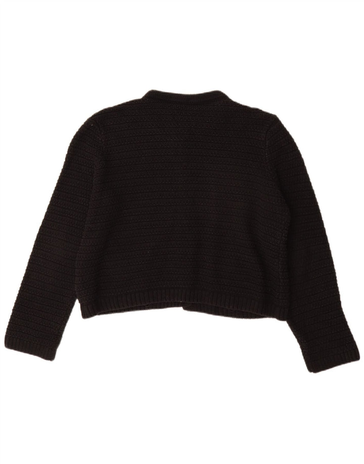 Marks & Spencer Dame Cardigan Sweater UK 14 Medium Sort Bomuld