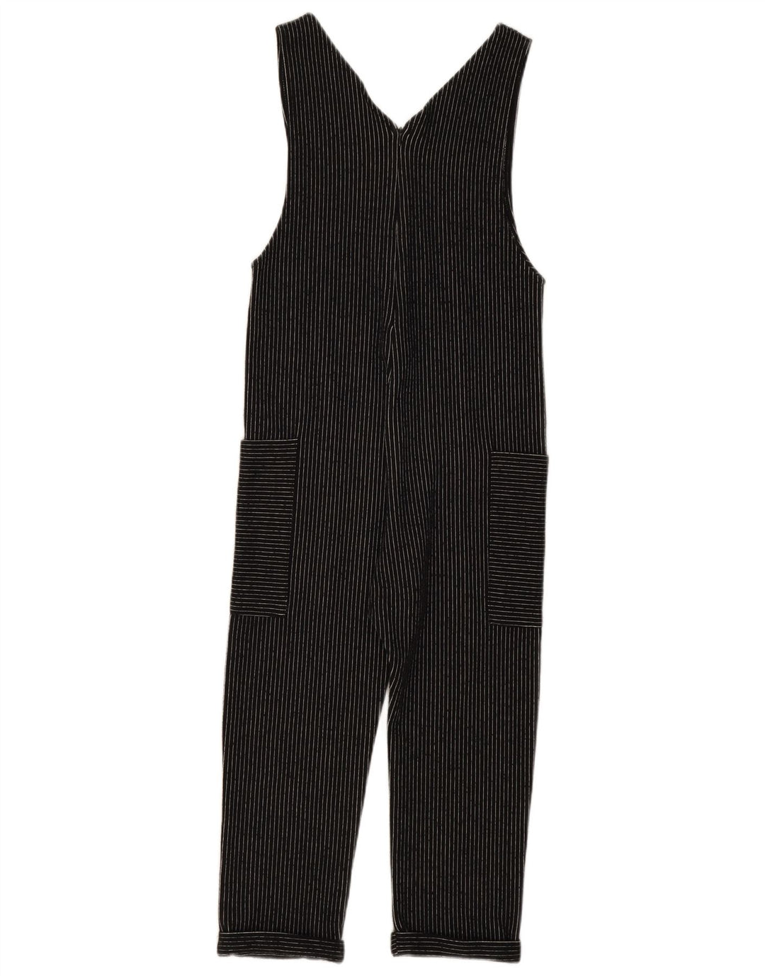ZARA Girls Sleeveless Jumpsuit 9-10 Years Black Pinstripe Polyester