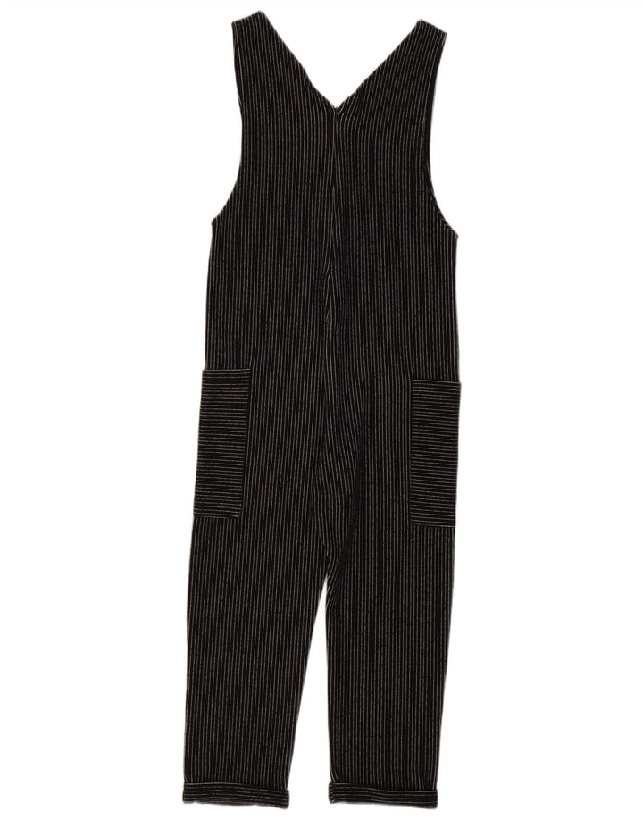 ZARA Girls Sleeveless Jumpsuit 9-10 Years Black Pinstripe Polyester
