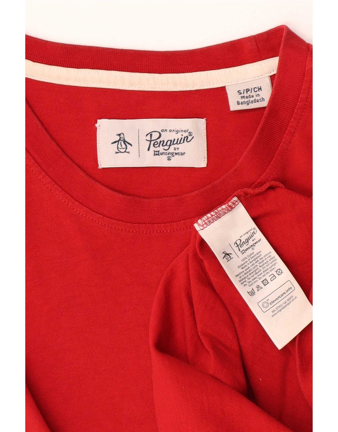 Penguin Herre T-Shirt Top Lille Rød Bomuld