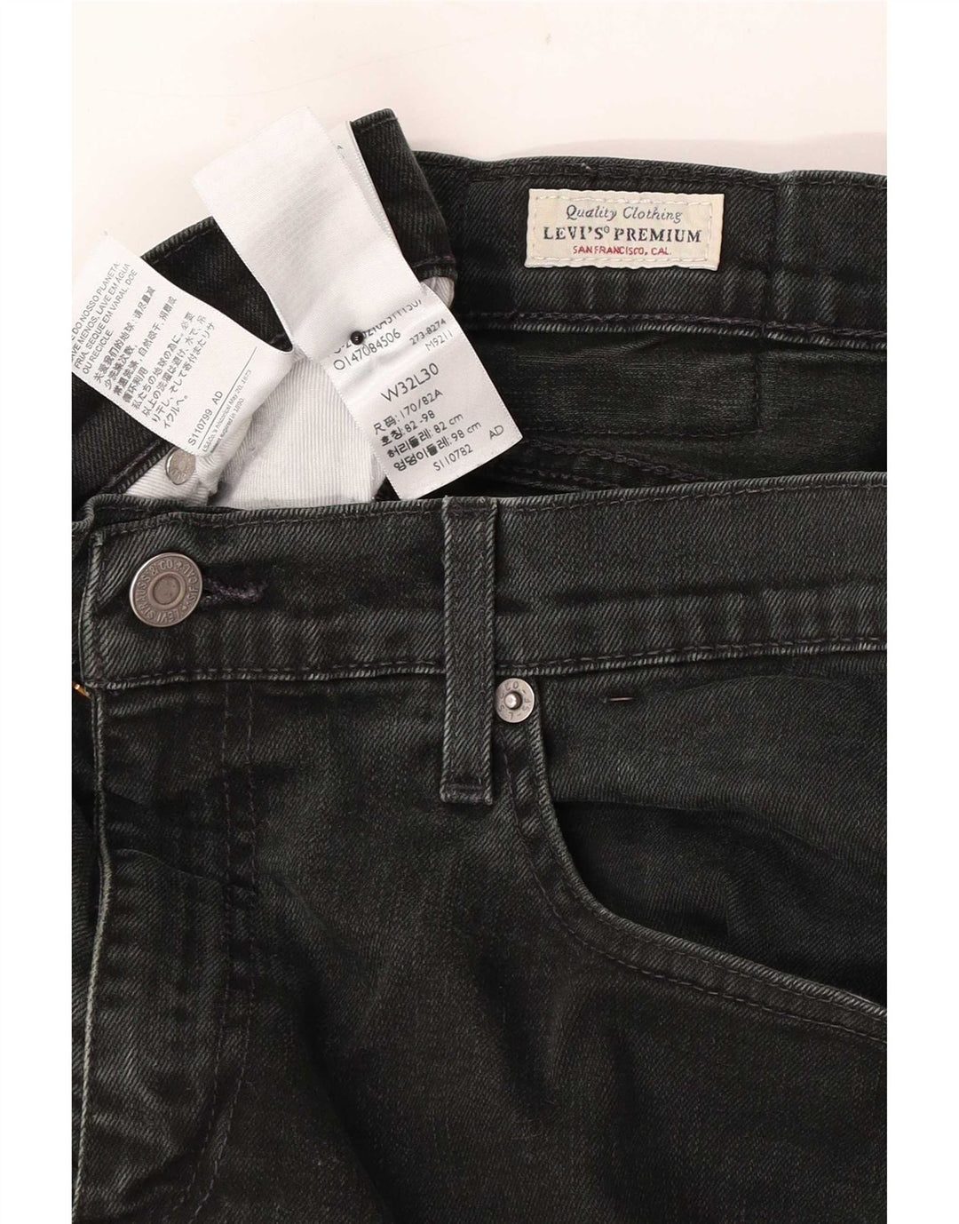Levi's Herre 511 Slim Jeans W32 L30 Sort Bomuld