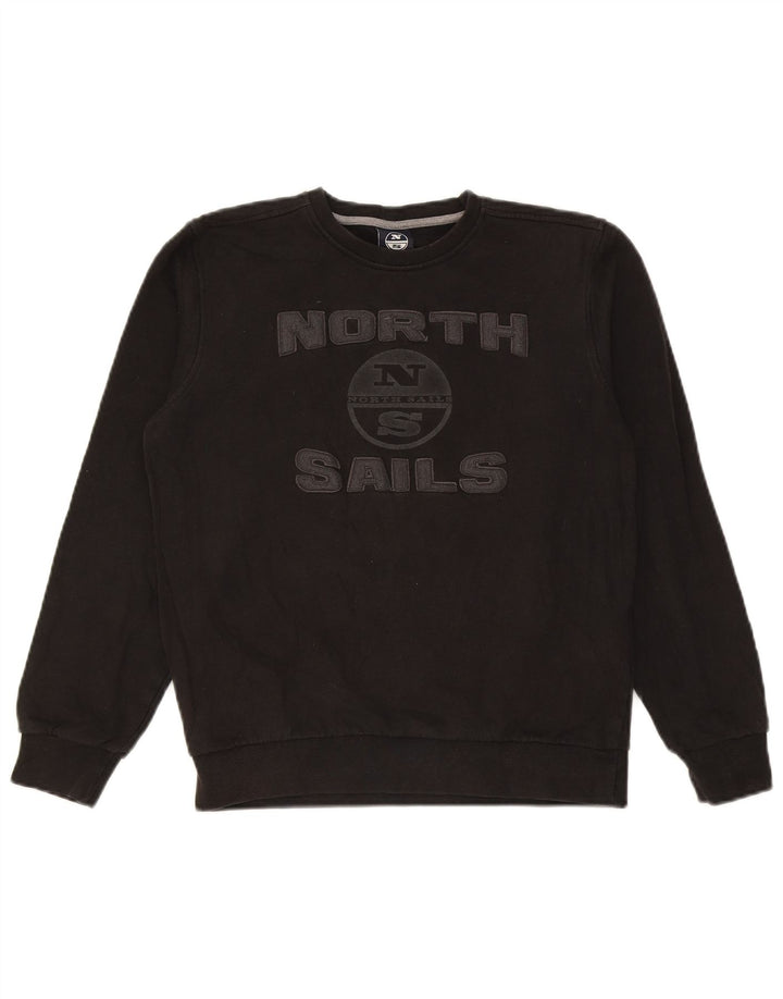 North Sails Drenge Grafisk Sweatshirt Jumper 13-14 År Sort Bomuld
