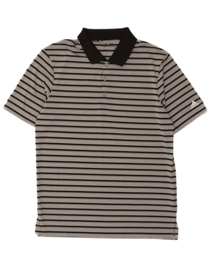 Adidas Rugby Polo Shirt til mænd mellem grå stribet polyester