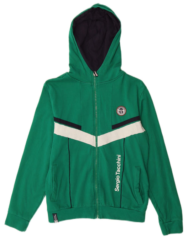 Sergio Tacchini drenge hættetrøje med lynlås 13-14 år Grøn Colourblock
