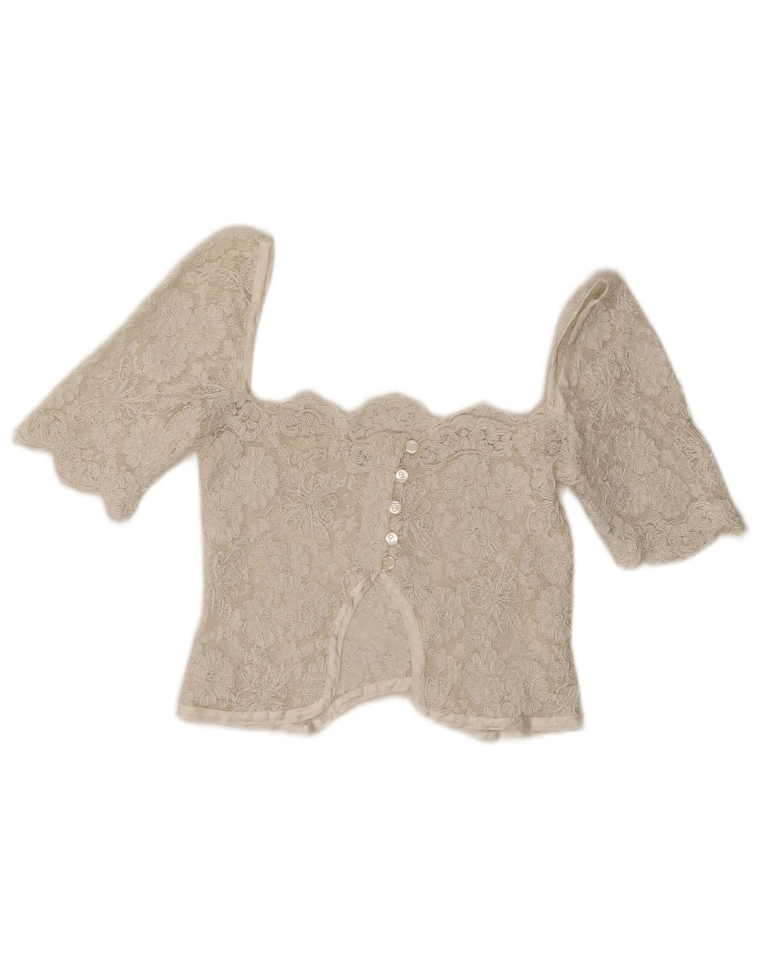 Vintage dame blonde Crop Top UK 4 XS Hvid