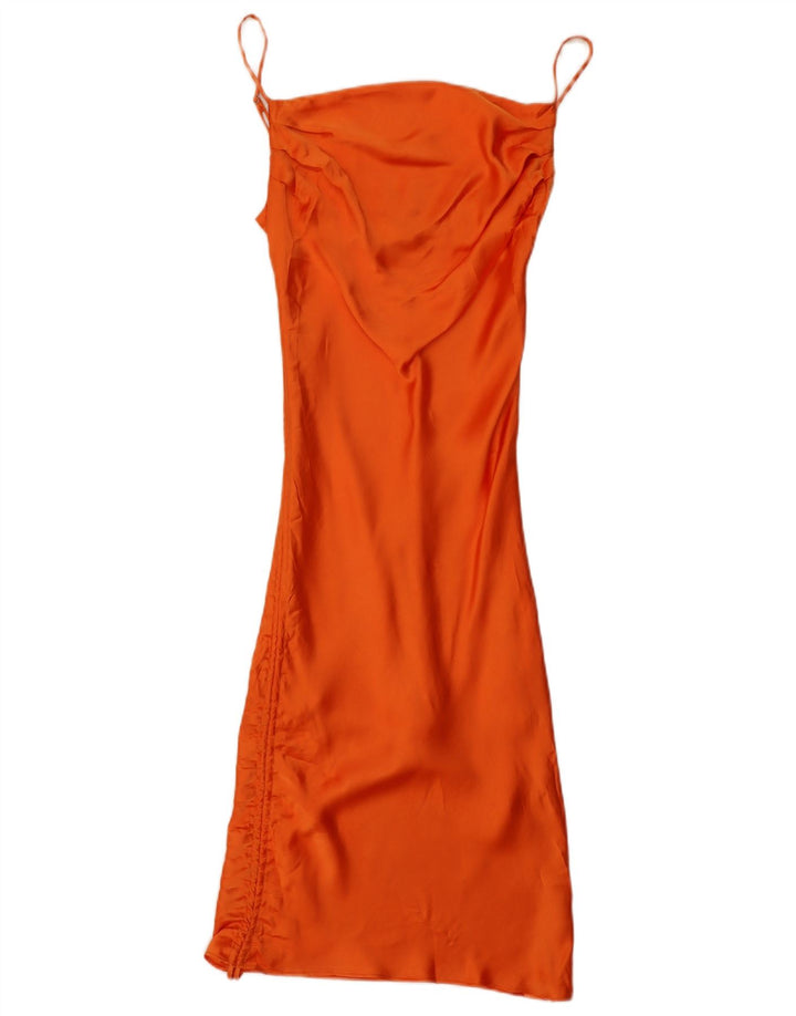 Zara Dame Slip Dress UK 4 XS Orange Polyester