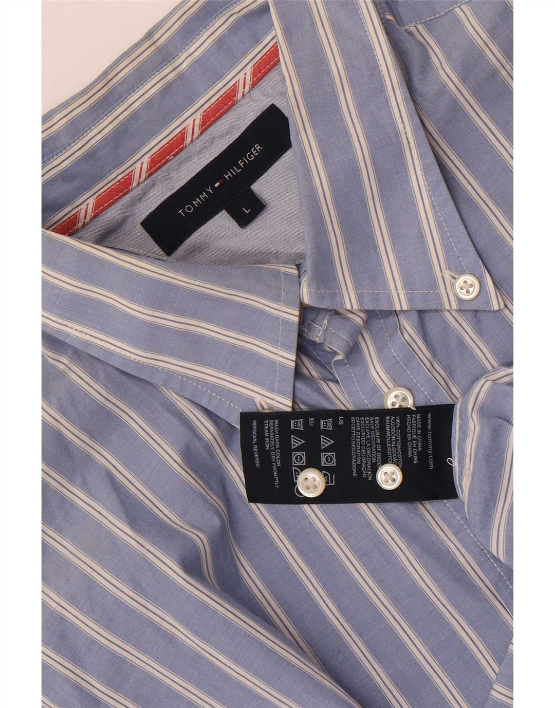 Tommy Hilfiger Herreskjorte Stor blåstribet bomuld