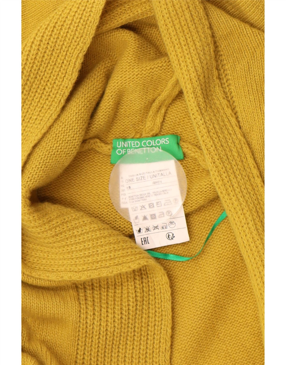 Benetton dametrøje med hætte uden ærmer One Size gul uld