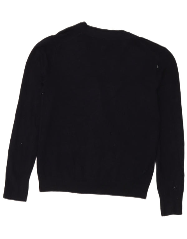 Zara Dame Cardigan Sweater UK 10 Small Navy Blue Viscose