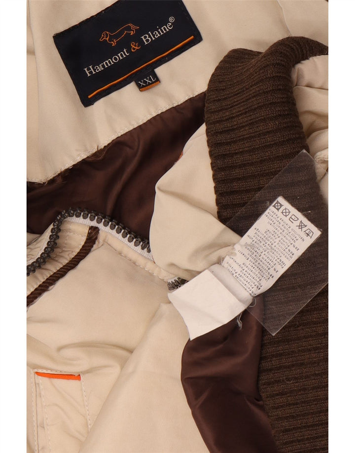 Harmont & Blaine Polstret Herrejakke UK 44 2XL Beige Colourblock Polyamid