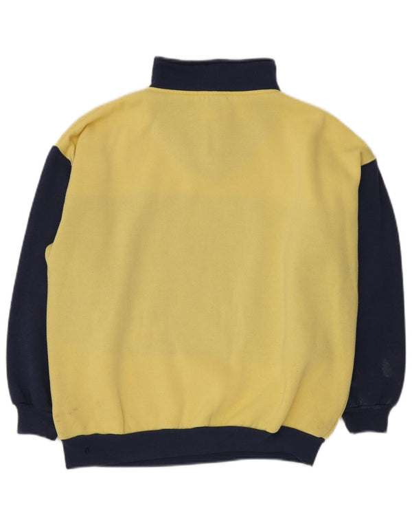 DASH Herre grafisk knaphals sweatshirt Jumper Medium Gul Colourblock