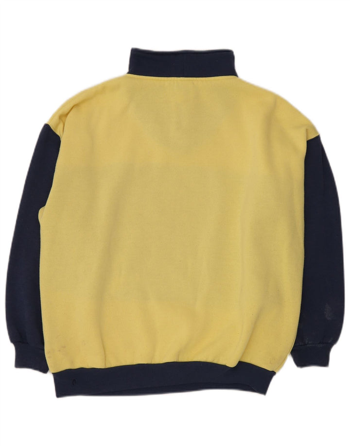 DASH Herre grafisk knaphals sweatshirt Jumper Medium Gul Colourblock