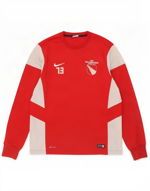 Nike Herre Dri Fit Grafisk Top Langærmet Stor Rød Colourblock Polyester