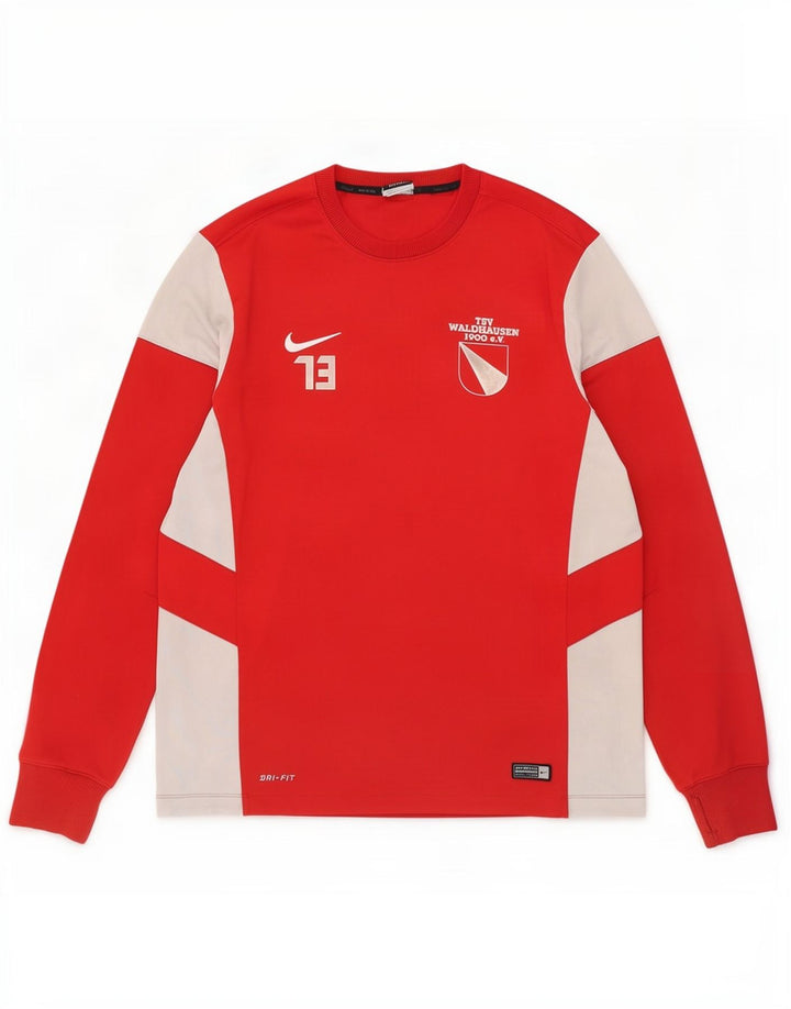 Nike Herre Dri Fit Grafisk Top Langærmet Stor Rød Colourblock Polyester