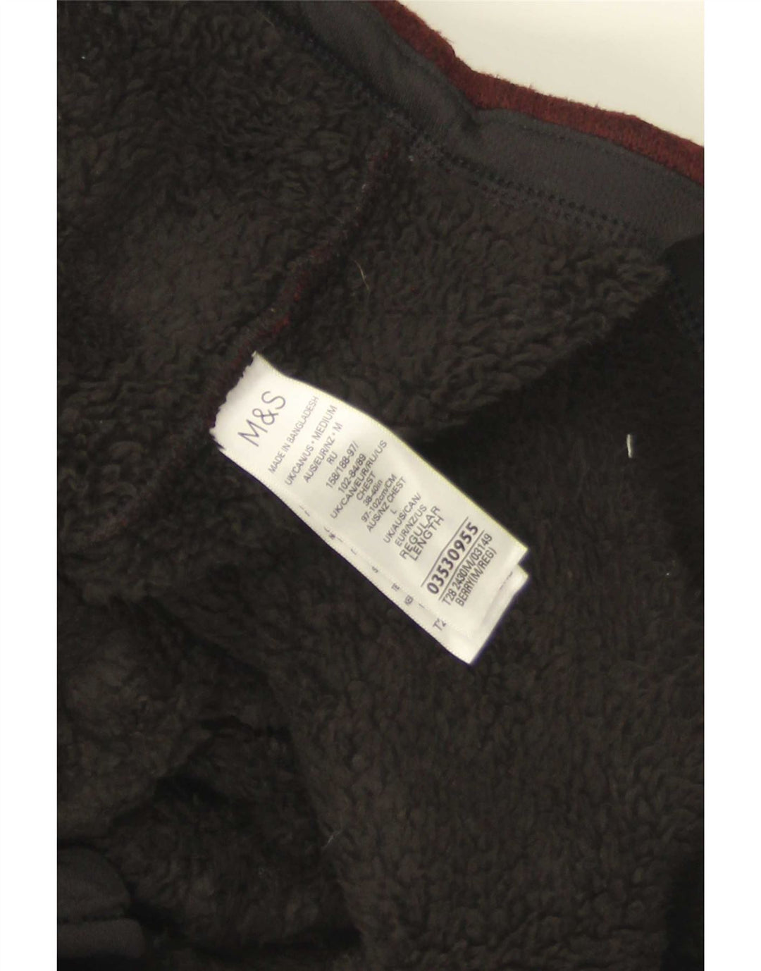 Marks & Spencer Herre Sherpa træningsdragt Topjakke Medium Burgundy Polyester