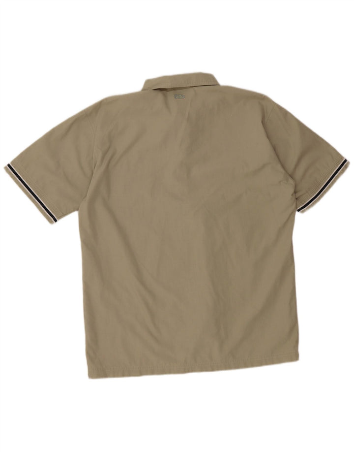 ADIDAS Kortærmet Herreskjorte UK 38/40 Medium Khaki Polyester