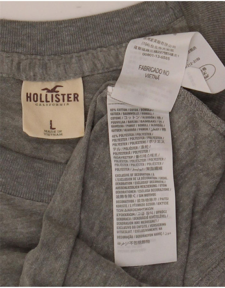 Hollister Herre T-Shirt Top Stor Grå Flecked Bomuld