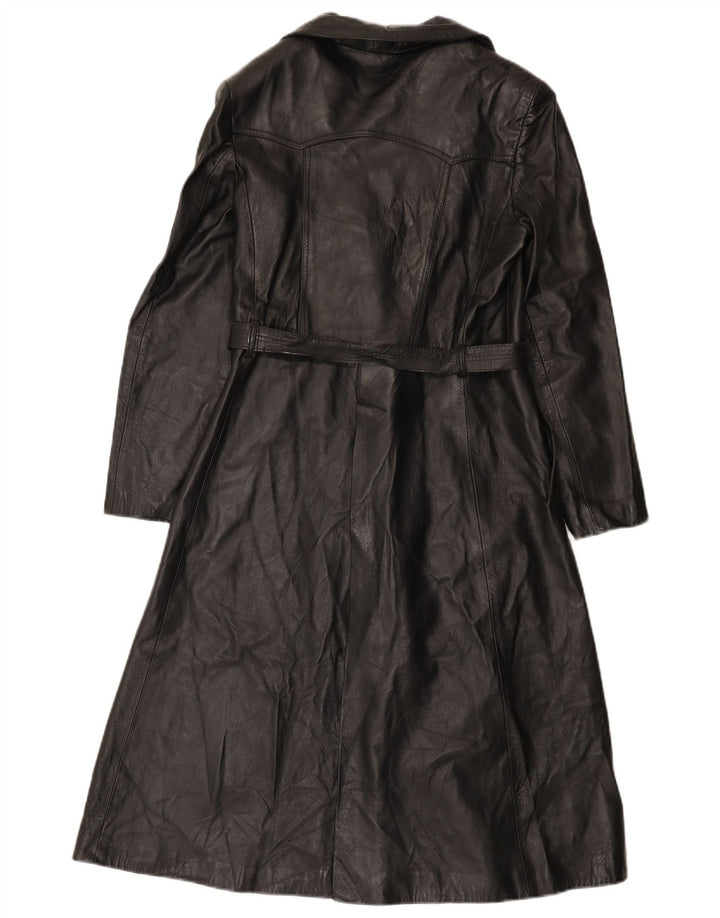 Vintage dobbeltradet læderfrakke til kvinder IT 46 Large Black