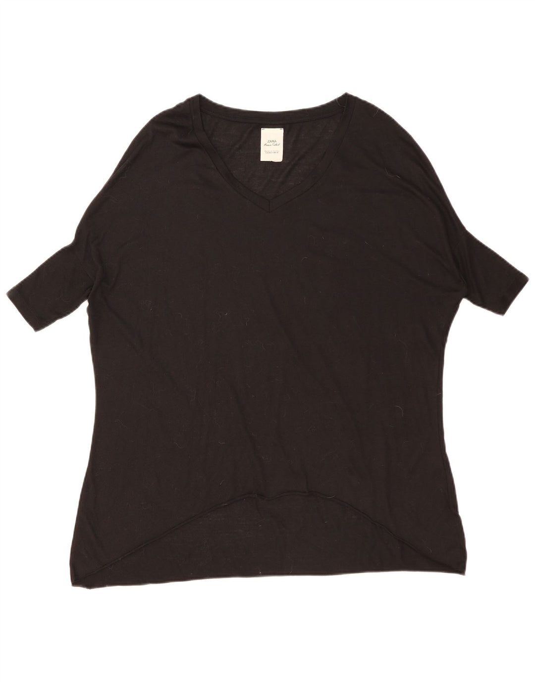 Zara Dame Oversized Tunika Top UK 10 Lille Sort