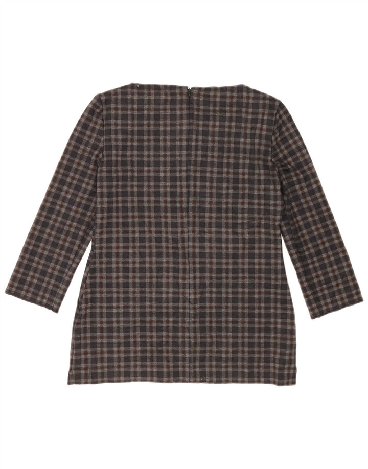 Marks & Spencer damebluse med 3/4 ærmer UK 8 lille grå ternet