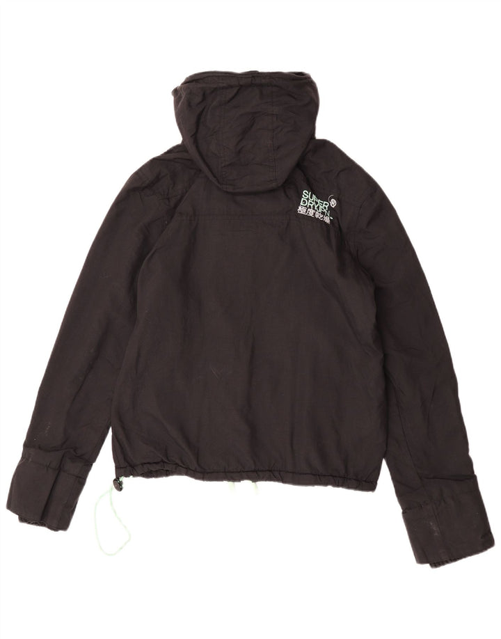 Superdry vindjakke til kvinder med hætte vindjakke UK 14 Medium Sort