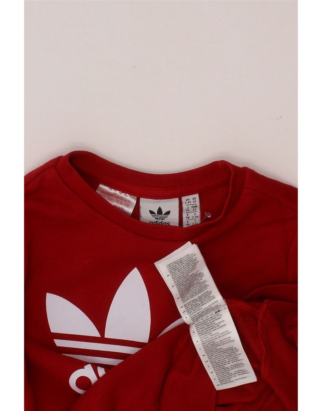 ADIDAS Piger Grafisk Sweatshirt Jumper 2-3 År Rød Bomuld