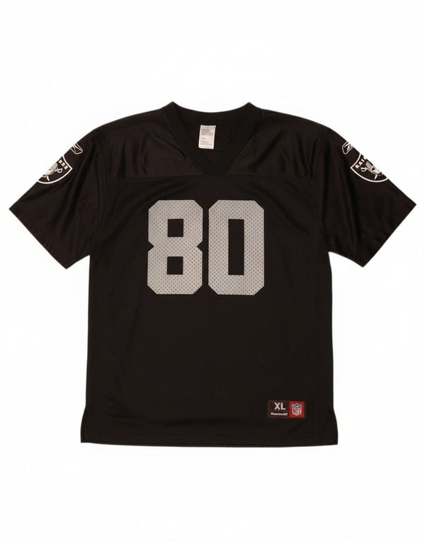 Reebok Boys Las Vegas Raiders grafisk T-shirt top 13-14 år sort nylon