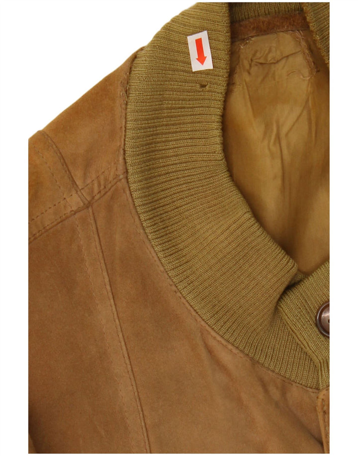 Vintage herre ruskind bomberjakke IT 50 Stort beige læder